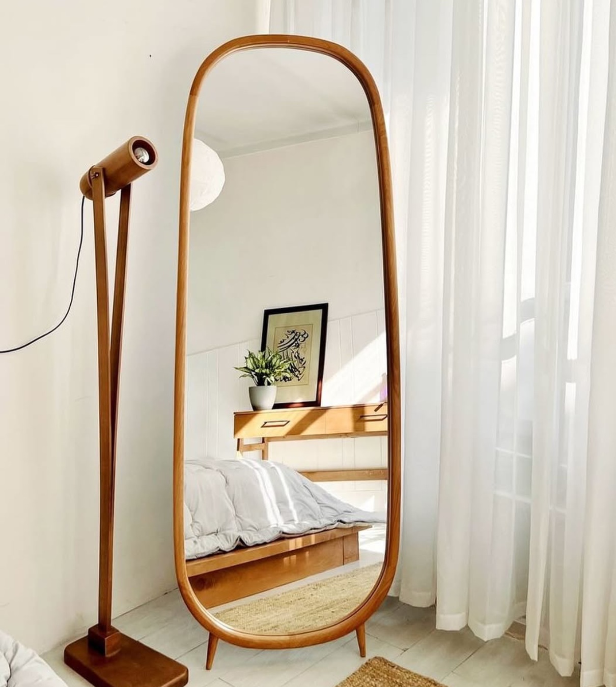 Elegant Wooden Frame Mirror